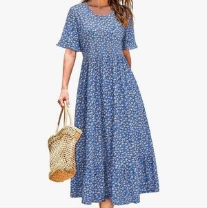 Floral Blue Maxi Dress